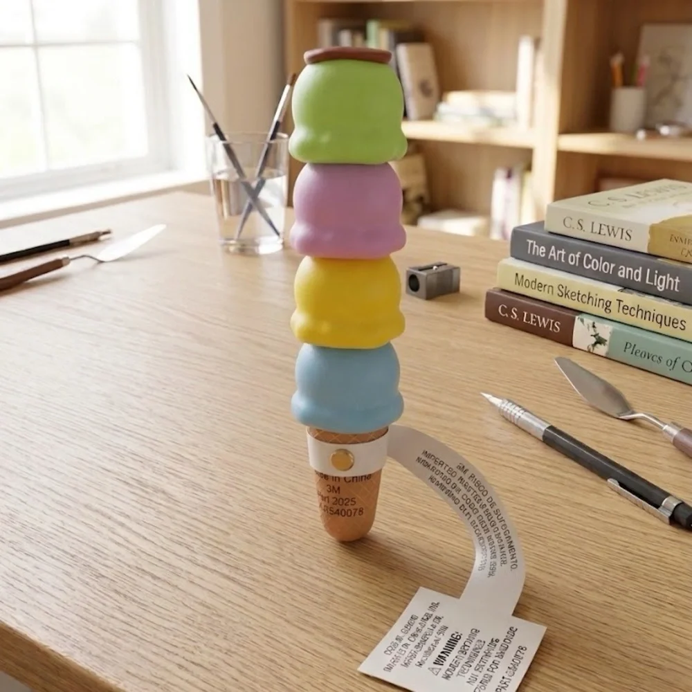 Stackable Pastel Ice Cream Cone Markers- Green, Lavender, Yellow, Blue